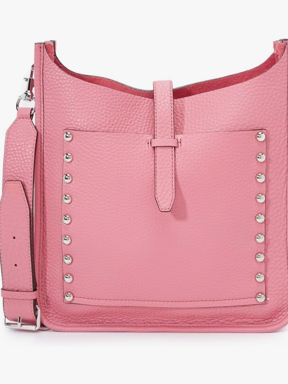 Rebecca Minkoff Pink Pebbled Leather Studded Shoulder Bag